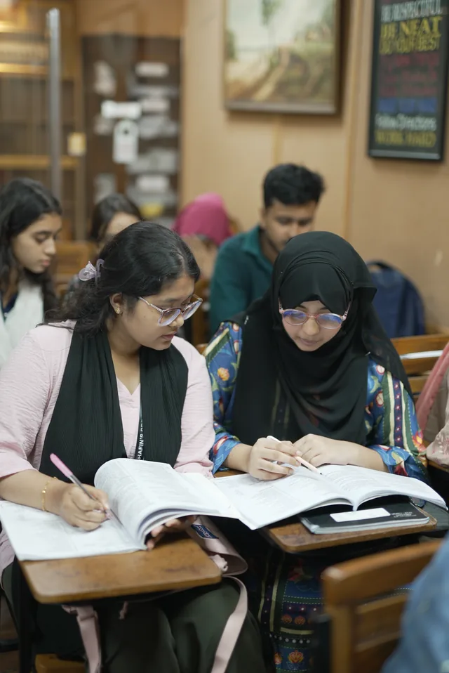 Students at work in a classroom